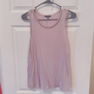 Laven-gray Lavender Gray A Line Tank with Crystal Beading Around Neckline